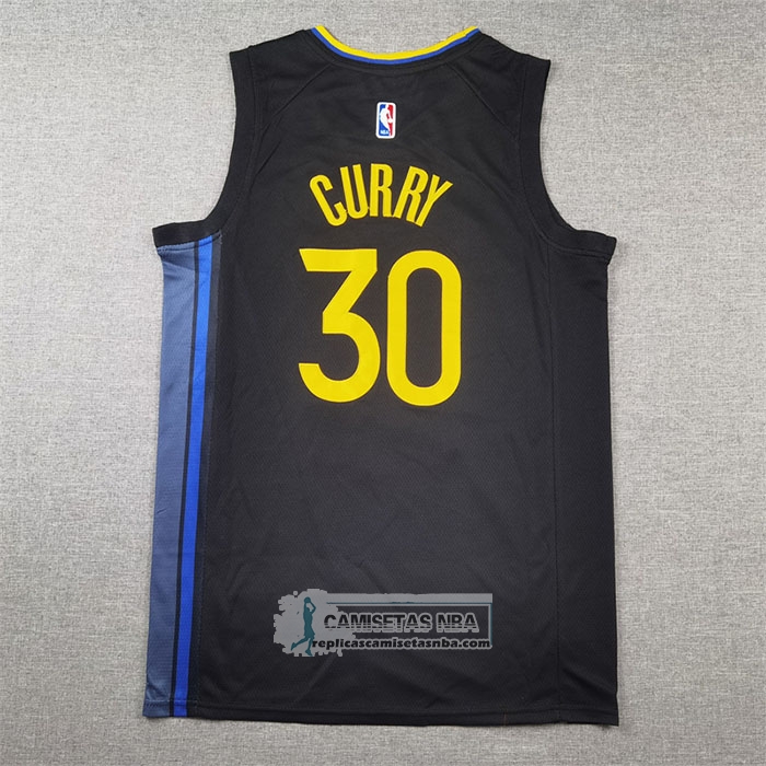 Camiseta Golden State Warriors Stephen Curry NO 30 Statement 2024-25 Negro